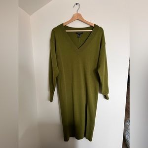 Forever 21, green sweater dress with slit - never worn